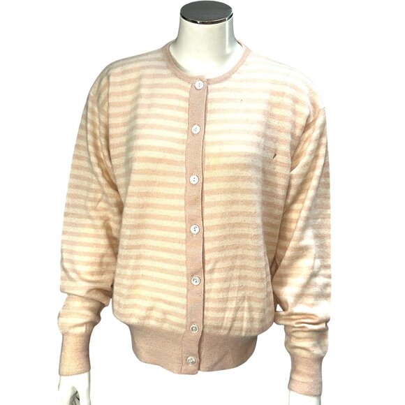 Nancy Heller Size 1 Blush Beige Cashmere Cardigan Quiet Luxury Knit Core - Picture 2 of 9